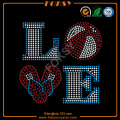 Colorful Heart motif borong rhinestone pemindahan haba