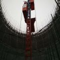 High security curved construction hoist
