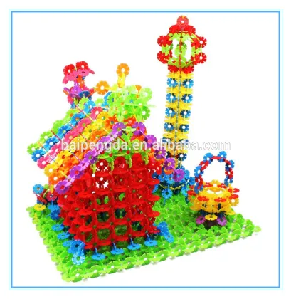 Building snowflake puzzle connect snowflake block snowflake brick toy
