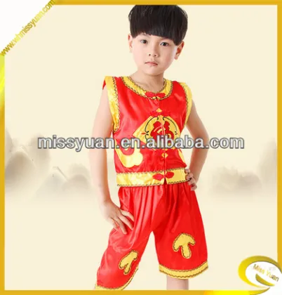 red stage Smart boys Kongfu costumes2015 hot sales