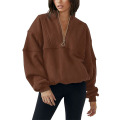 Women`s Oversized Half Zip Sweatshirt