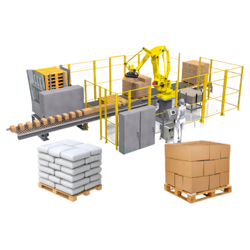 Automated Palletizing System: The DZJX De Dry Concrete Mortar Farm Robot Palletizer in Pallet Picking and Making