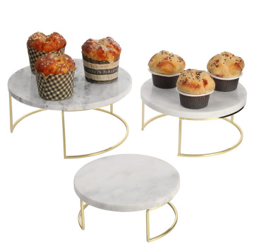 Round White Marble Cake Stand - Home Decor and Jewelry Organizer