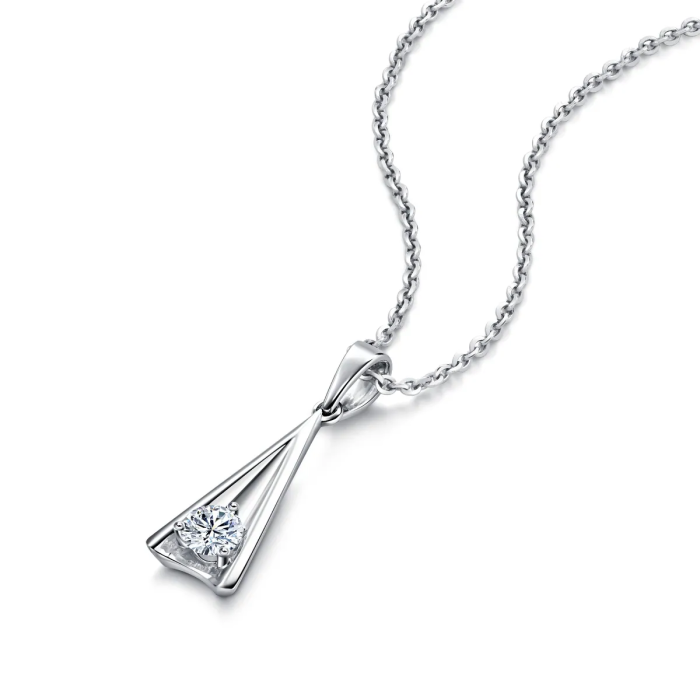 モダンな 18K ラボ グロウン ダイヤモンド ペンダント ネックレス