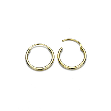 Simple Gold-Plated Stainless Steel Hoop Earrings for Men and Women - Wholesale Jewelry