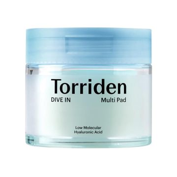 Korean Skin Care: Cooling Torriden DIVE IN Moisturizing Facial Pads with Low Molecular Hyaluronic Acid - 80ea Pack