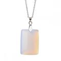 Collier à pendentif en pierres précieuses naturelles Chakra Rectangle