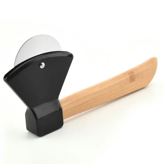 New Design Stainless Steel Pizza Cutter with Wood Handle - Food Grade Pizza Wheel