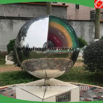 10 Year 500mm Outdoor School Gazing Mirror Stainless Steel Hollw Ball with Color Stand Base