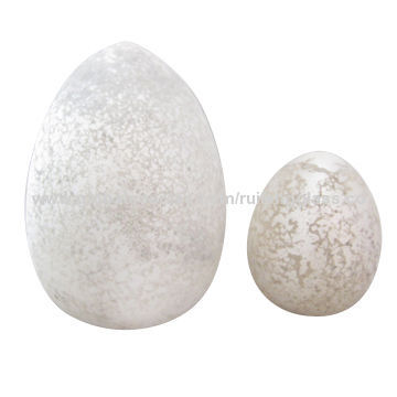 Table &shelf Decoration balls, Egg shape,14.5x19cm,Mercury white colorNew