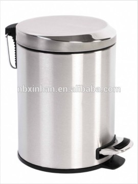 European standard moonlight lid 3L stainless steel coating step-on trash can with top finishing