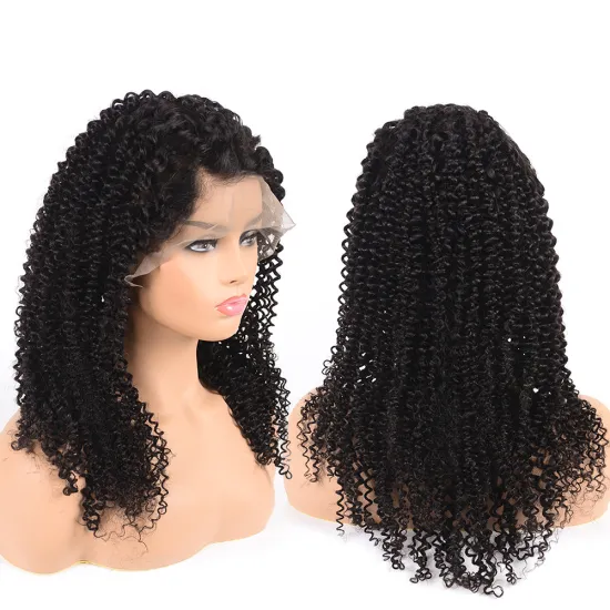 MegaLook Curly Human Hair Pre Plucked Hairline Invisible German Brazilian Super Fine Swiss Lace Front Wig