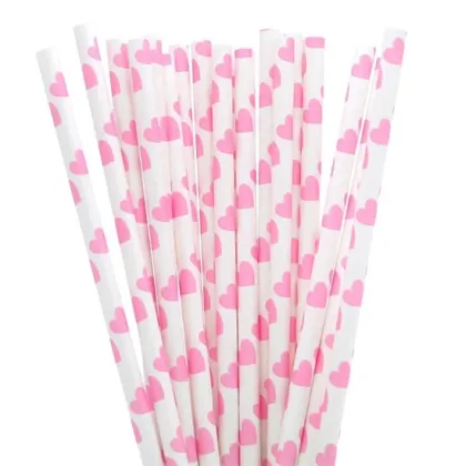 Decorative paper party straws