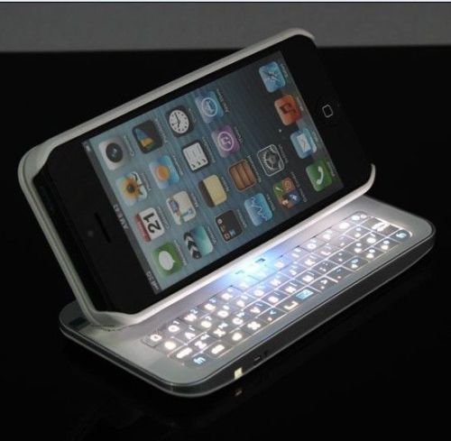 Removable Mini Portable Slide Bluetooth Keyboard Case For Iphone 5 Iphone 5s White