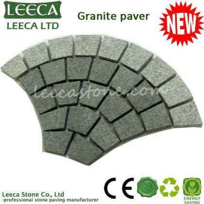 Tan-brown euro fan flagstone granite paver mat