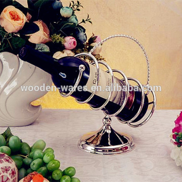 Powder-Coated Silver Metal Wire Wine Rack