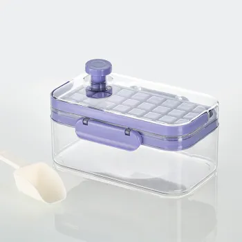 Ice Cube Tray with Lid for Freezer - Plastic Storage Box