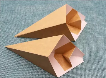 Disposable Fried Chips Paper Cone With Sauce Holder