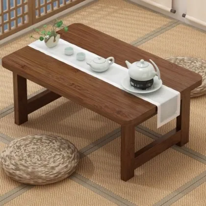 Elegant Bamboo Foldable Floor Dining Table