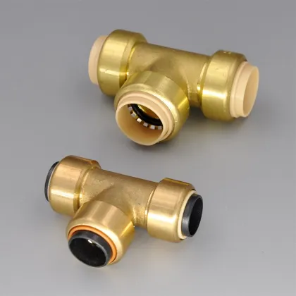 Brass Quick Connect Tee quick connect pipe fittings