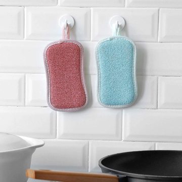 Non-Scratch Microfiber Reusable Durable Scrub Sponge Pad