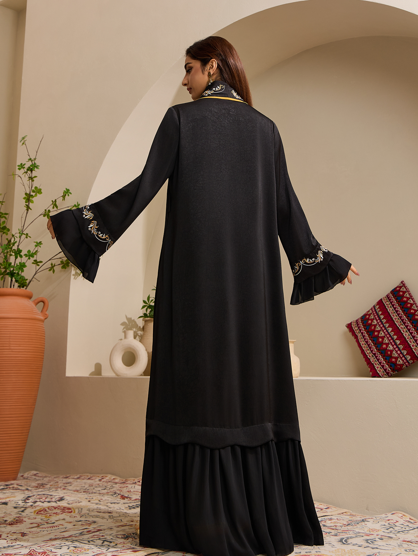 Royal Embroidered Luxury Open Abaya (6)