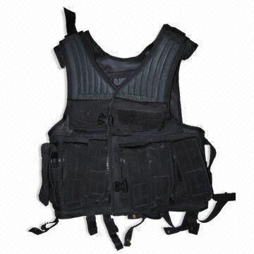 Military/Police Vest, Made of Oxford Nylon and Cotton, Adjustable Size, PU Waterproof Coating