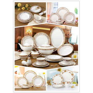 New bone china tableware golden pattern