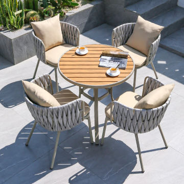 Nordic Leisure Aluminum Outdoor Woven Rope Chair