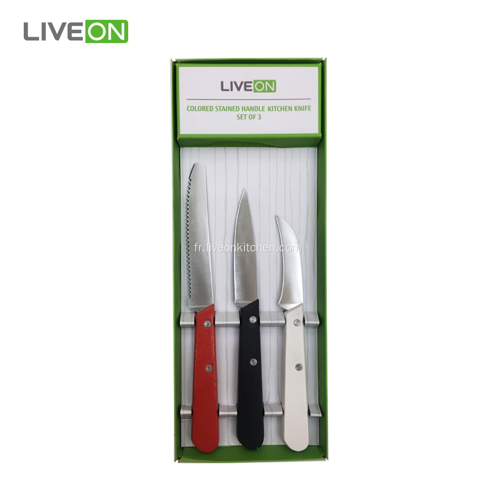 Set De 3 Couteaux Pour La Cuisine