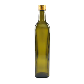 Bottiglie all&#39;ingrosso di olio d&#39;oliva in vetro verde quadrate da 750 ml