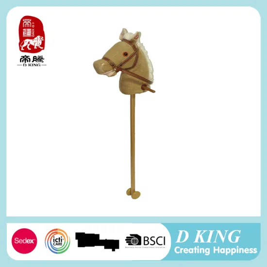 ICTI and Sedex audit new design EN71plush toys stick horses wooden stick horsemusical toy for kids