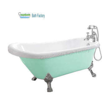 Acrylic Classic Green Vibratory Used Clawfoot Bathtub Factory