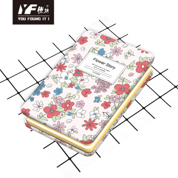 Cuaderno de tapa de metal lindo estilo flor