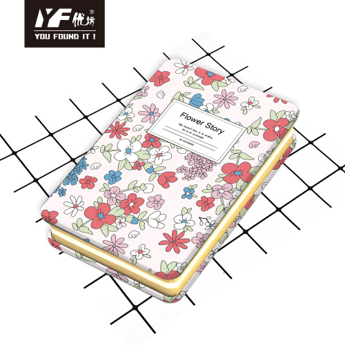 Caderno de capa de metal fofo estilo flor