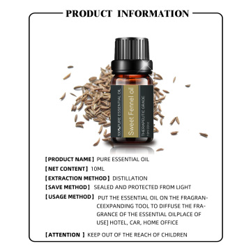100% natural undiluted sweet fennel essential oil for skin