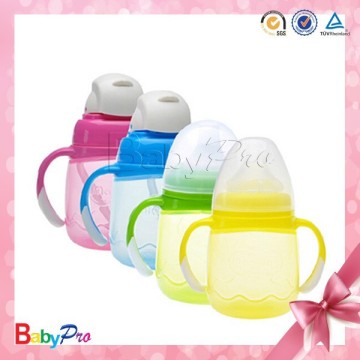 2015 hot sale cartoon pattern PP baby training cup with straw