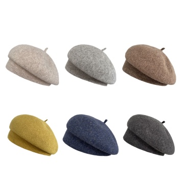 Шерстяная шляпа Beret - классическая шапочка из французского стиля для осени/зимы