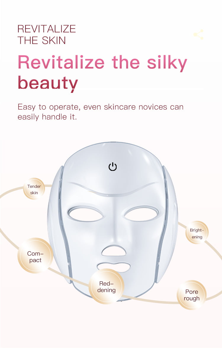 LED light therapy mask for face and neck care
