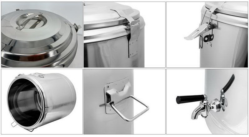 Stainless steel insulated bucket with faucet