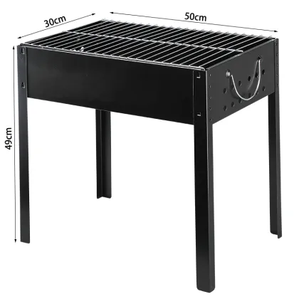 Portable Black BBQ Grill: Outdoor Charcoal Griller for Camping