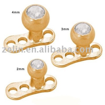 Dermal anchor body jewelry,