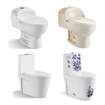South America Peru Ivory Black Siphonic One Piece Toilet Water Closet