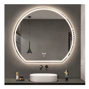 Σύγχρονη τοίχο τοποθετημένη λουτρό Smart Mirror - στρογγυλό ασήμι με διακόπτη αφής