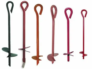 Red painted earth anchor