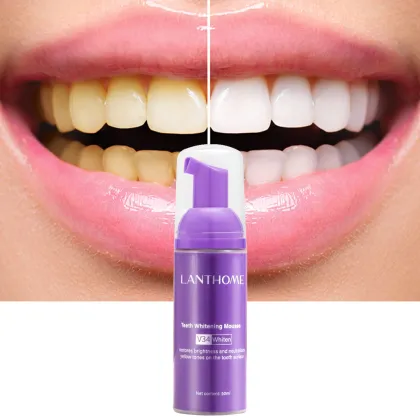 Private Label Purple Foam Toothpaste with Peppermint Whitening Formula - LANTHOME V34 Tooth Mousse