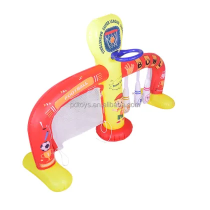 Customized sports children 3in1 inflatable football bowling