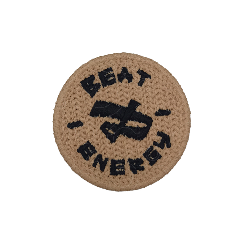 3D circular embroidered patch