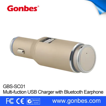 Dual usb ports qucik charge bluetooth handsfree car kit bluetooth 4.0