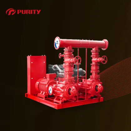 Fire Pump Group System with Electric and Jockey Pumps, Control Cabinet, and VFD